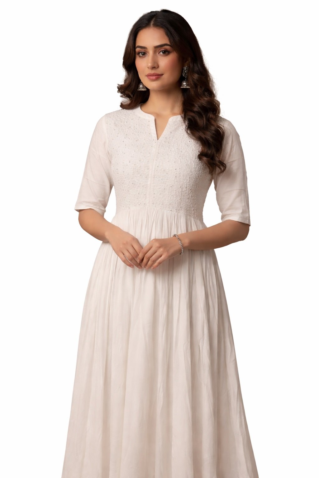 Modal Chikankari Gown